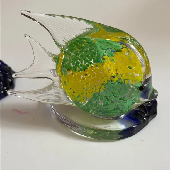 3 PartyLite Riviera Art Glass Angel Fish Tealight Candle Holder Orange Blue - Picture 13 of 13